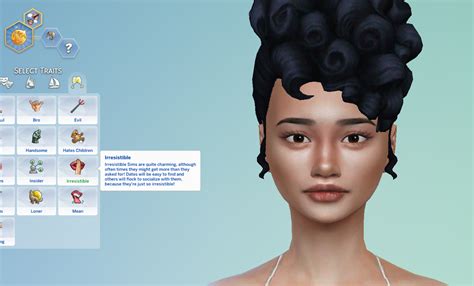 And each <b>trait</b> has new and unique social interactions which are definitely awesome! Here are all character <b>traits</b> in this mod: Band Nerd Bully Emo Heartbreaker Innocent Jock Nerd Prankster. . Sims 4 hoe trait